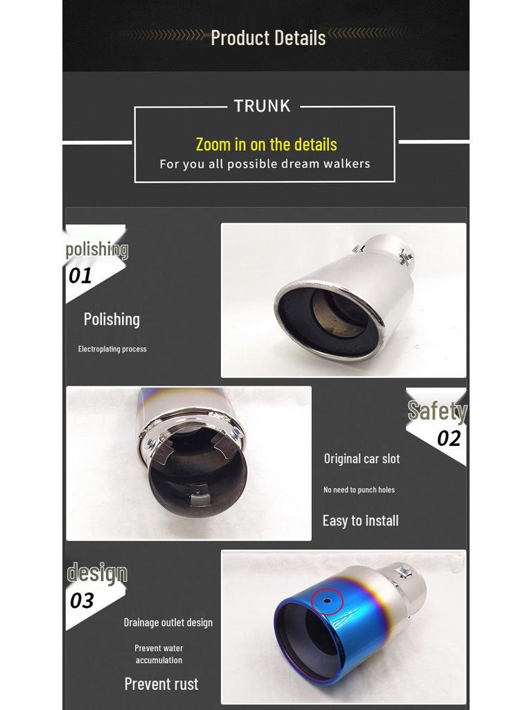 Honda CRV Exhaust Tailpipe with Logo - Fits 12 Models