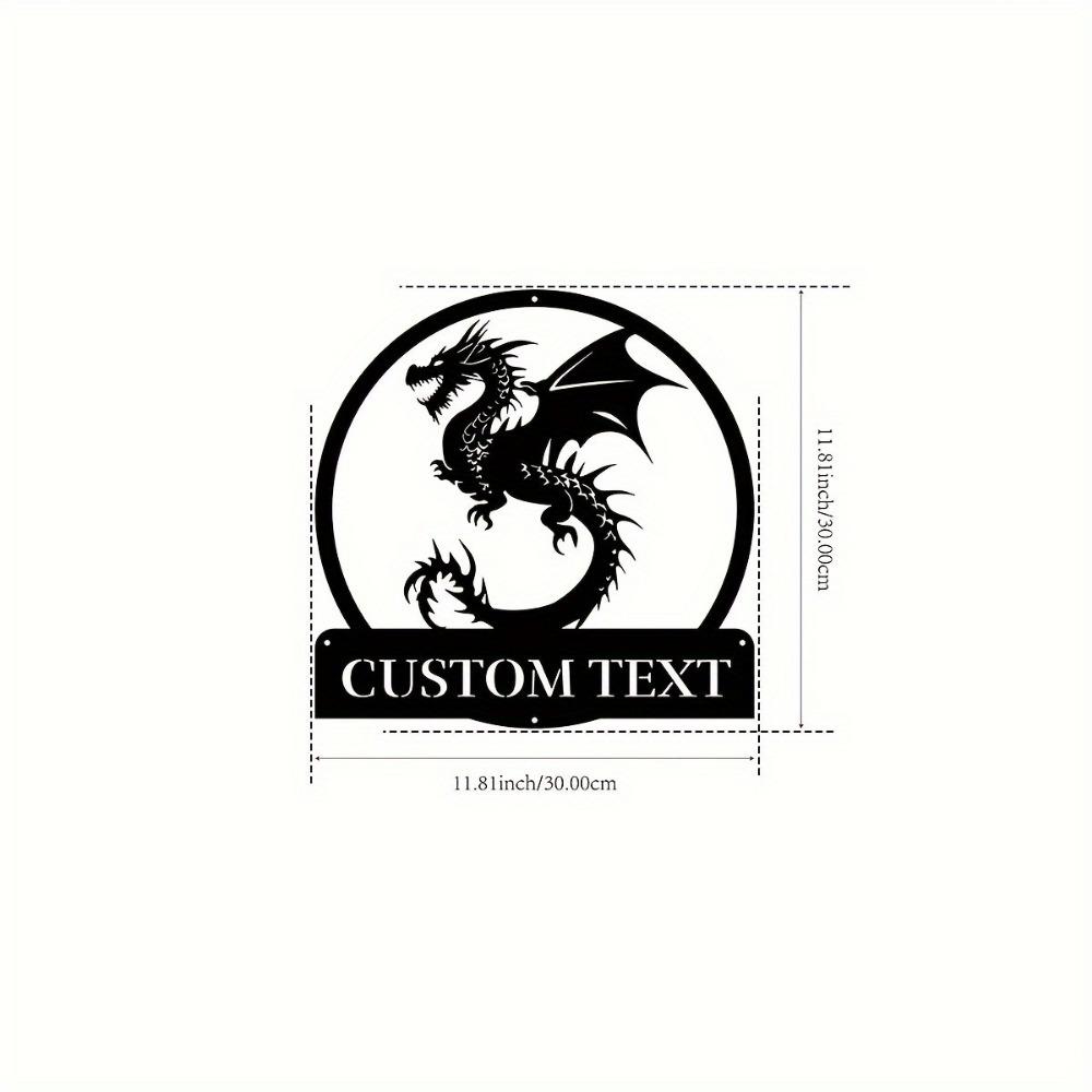 

Custom Metal Dragon Wall Sculpture, Engraved Family Name, House Number Sign, Indoor Outdoor Art Decor TYDZ002974