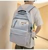 Large Capacity Nylon College Style Backpack For Men And Women High School Students Couples White