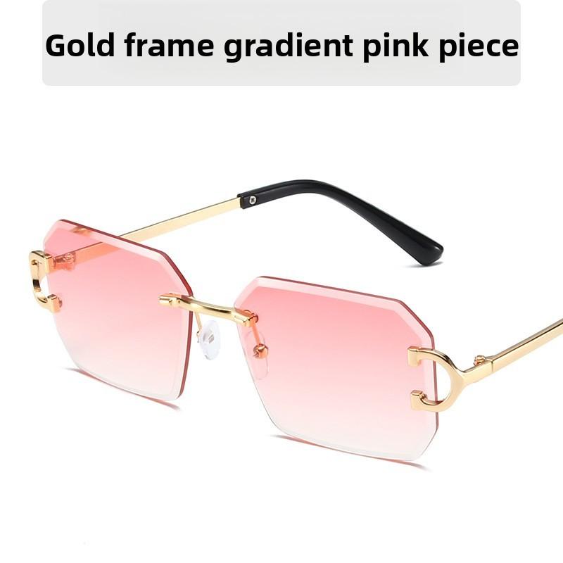Unisex Geometric Metal Frame Sunglasses With Tinted Ac Lenses For Trendy Street Style