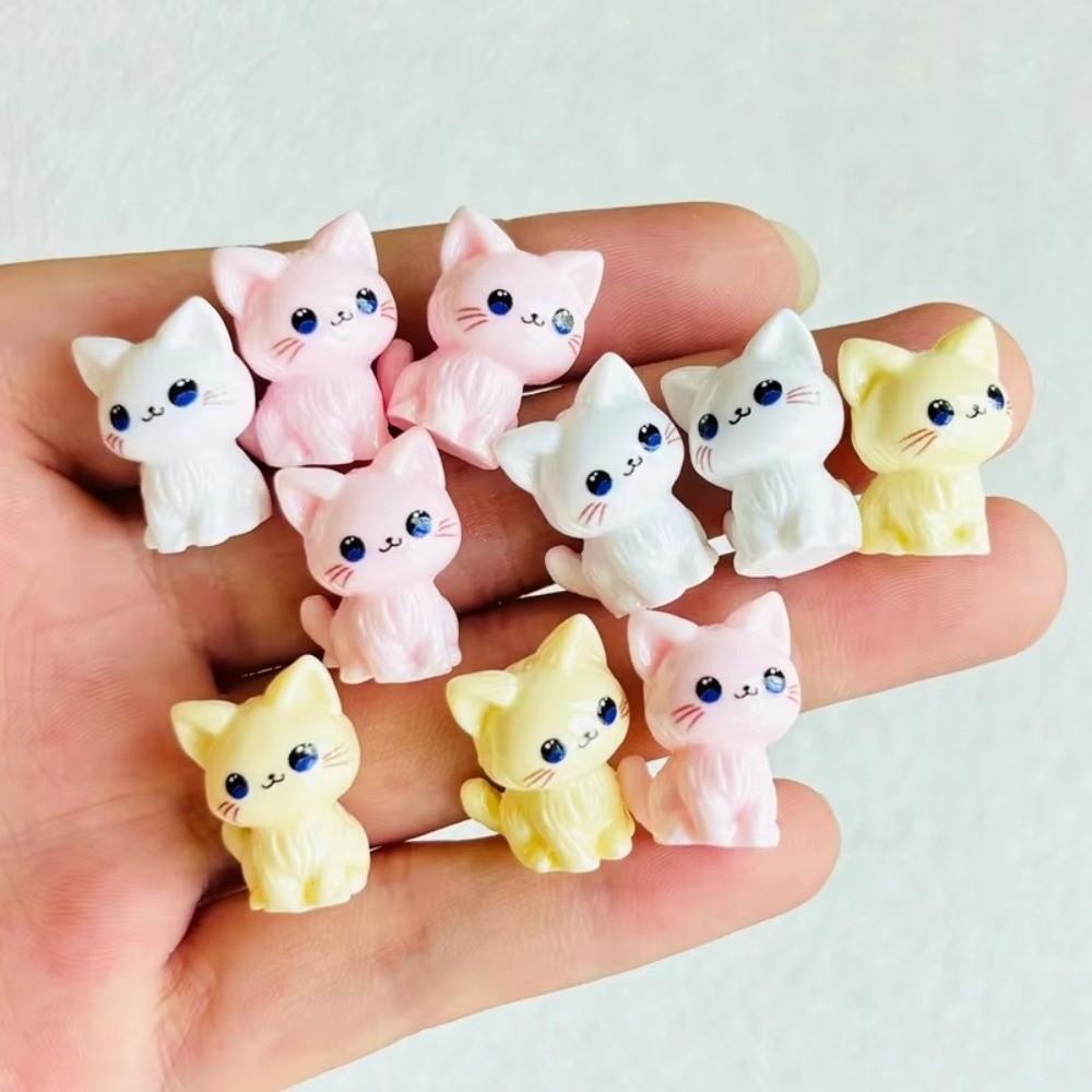 12Pcs Cute Cat Series Resin Decorations Diy Craft 3D Charms Cartoon Charms  Scrapbooking Accessories