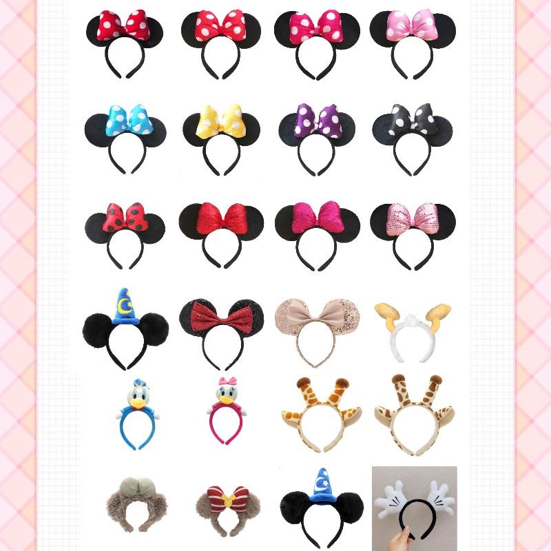 Handmade Cartoon Minnie Mickey Ear Headband Sparkly Animal Rabbit Hairpiece For Adults And Kids