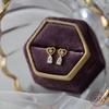 S925 Sterling Silver Plated 18K Gold Heart-Shaped Waterdrop Earrings for Women Elegant Minimalist Micro-Set Ear Jewelry