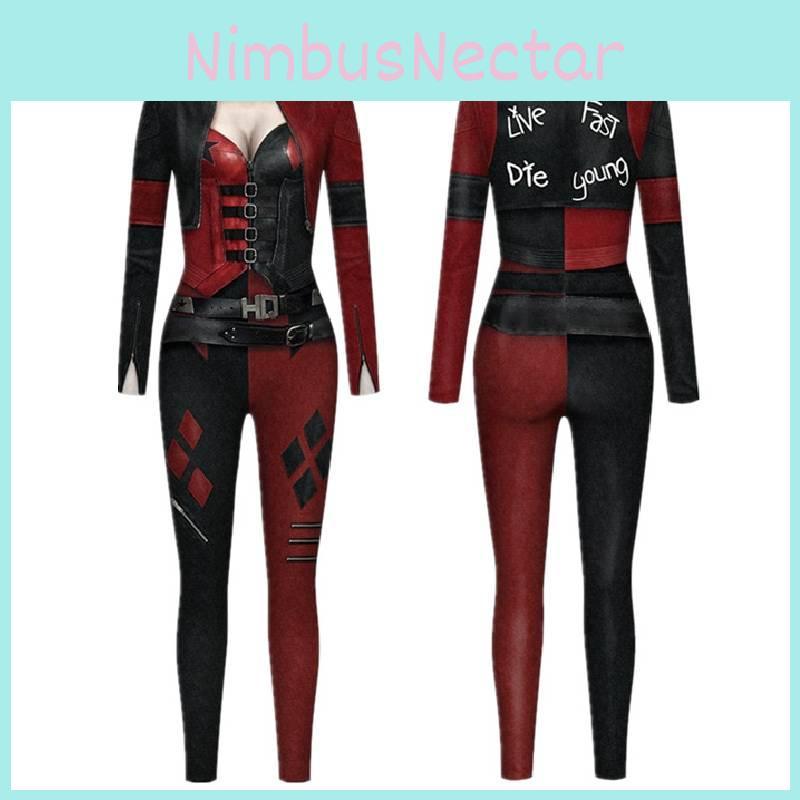 Klassisches Damen Quinn Anime Kostüm Halloween Cosplay Kostüm Jumpsuit