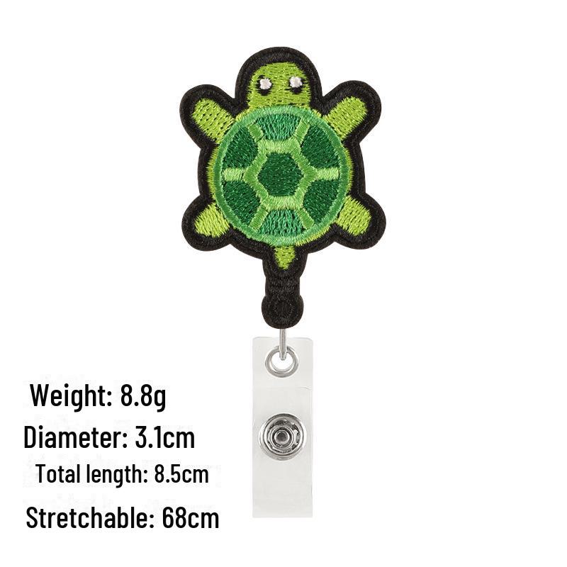 

Выдвижной шнурок для значка с изображением мультяшного животного, с легкозатягивающейся пряжкой и вышитой нашивкой