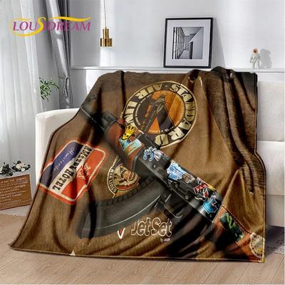 Pistola de Cartucho de Rifle,CS,AK,USP,M4,AWP Manta Suave de Felpa, Manta de Franela, Manta para Sofá de Sala de Estar, Dormitorio, Picnic