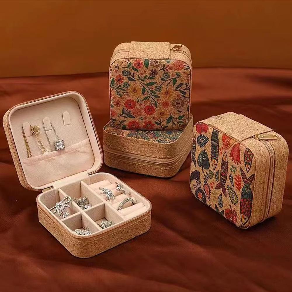 Vintage Leather Mini Jewerly Storage Box Colorful Jewelry Ring Organizer Case for Rings Earrings Necklaces Gifts for Women