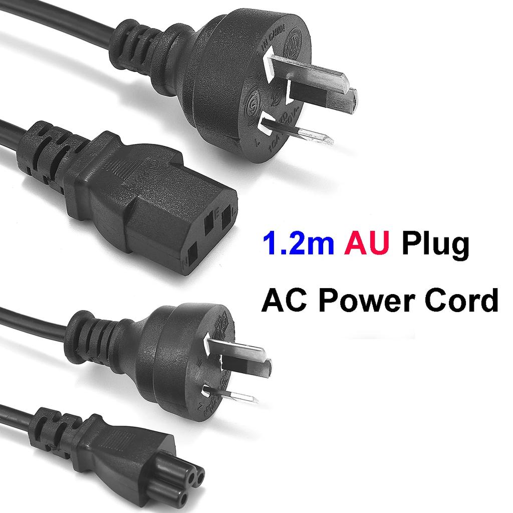 3 Prong AU Australia Plug AC Power Extension Cord 1.2m 4ft 100W C5 C13 Power Supply Cable for Dell Laptop PC Computer Monitor TV