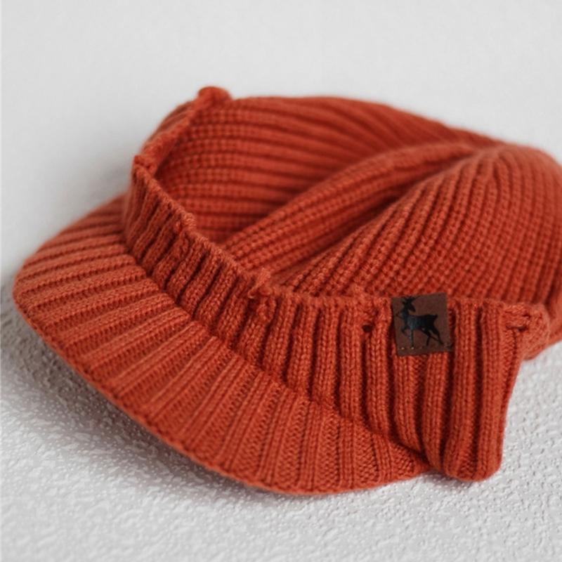 Ribbed Knit Equestrian Cap Fleece Lining Unisex Style Perfect For Daily Commute And Sports