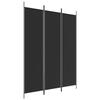 VidaXL Cloison de Séparation 3 Panneaux Séparateur de Pièce Pliable Diviseur Écran d'Intimité Paravent Décoration Salon Noir 350181
