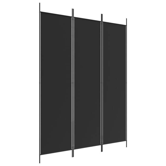 VidaXL Cloison de Séparation 3 Panneaux Séparateur de Pièce Pliable Diviseur Écran d'Intimité Paravent Décoration Salon Noir 350181