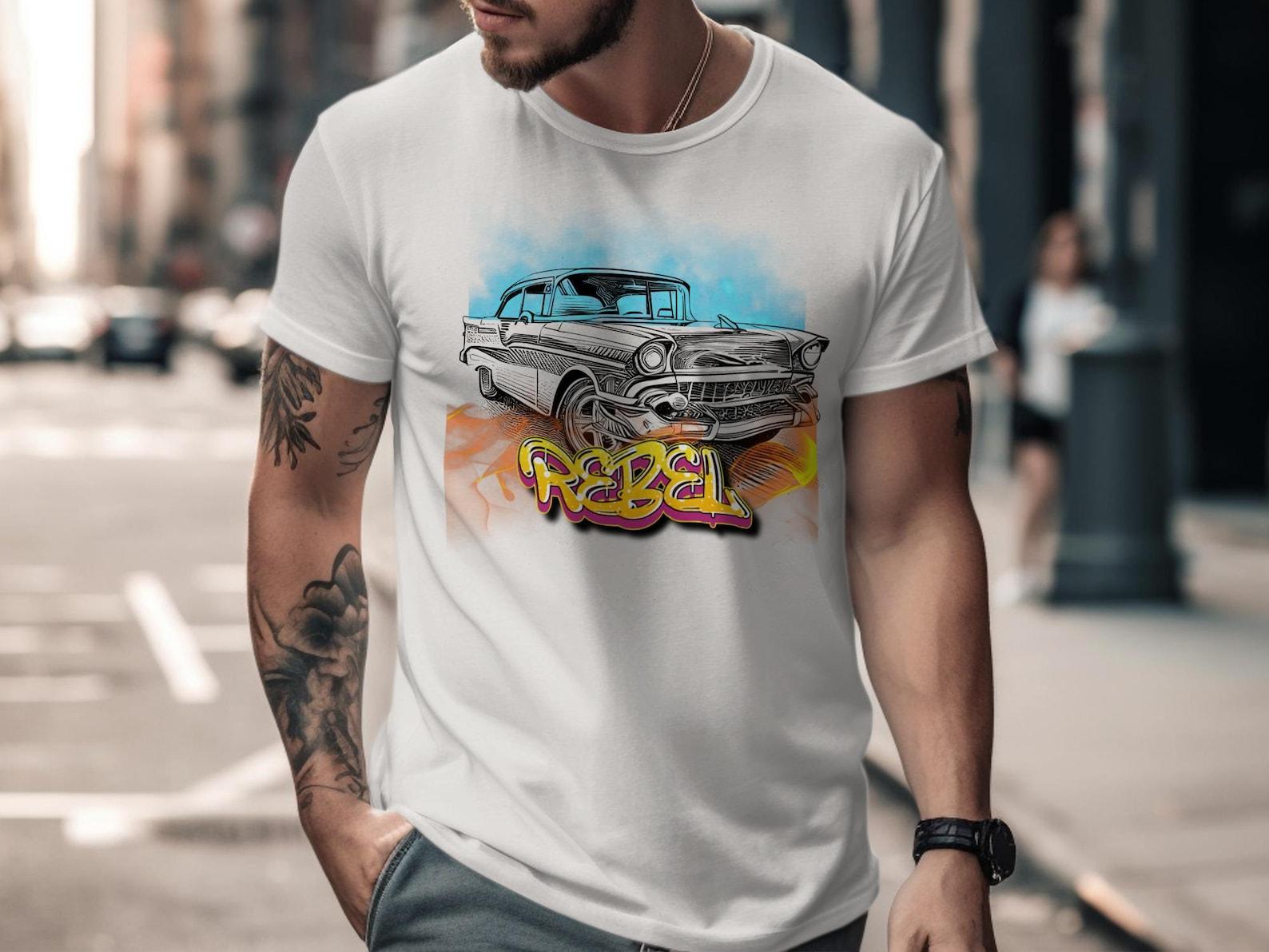 Vintage Rebel Hot Rod T-Shirt, Classic 50s Graffiti Streetwear Tee S