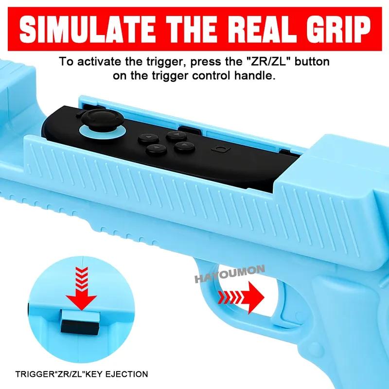 2026 New Shooting Gun Controller for Switch 2 Left Right Handle Holder Somatosensory Gaming Gun Joypad Gunstock Hand Grip