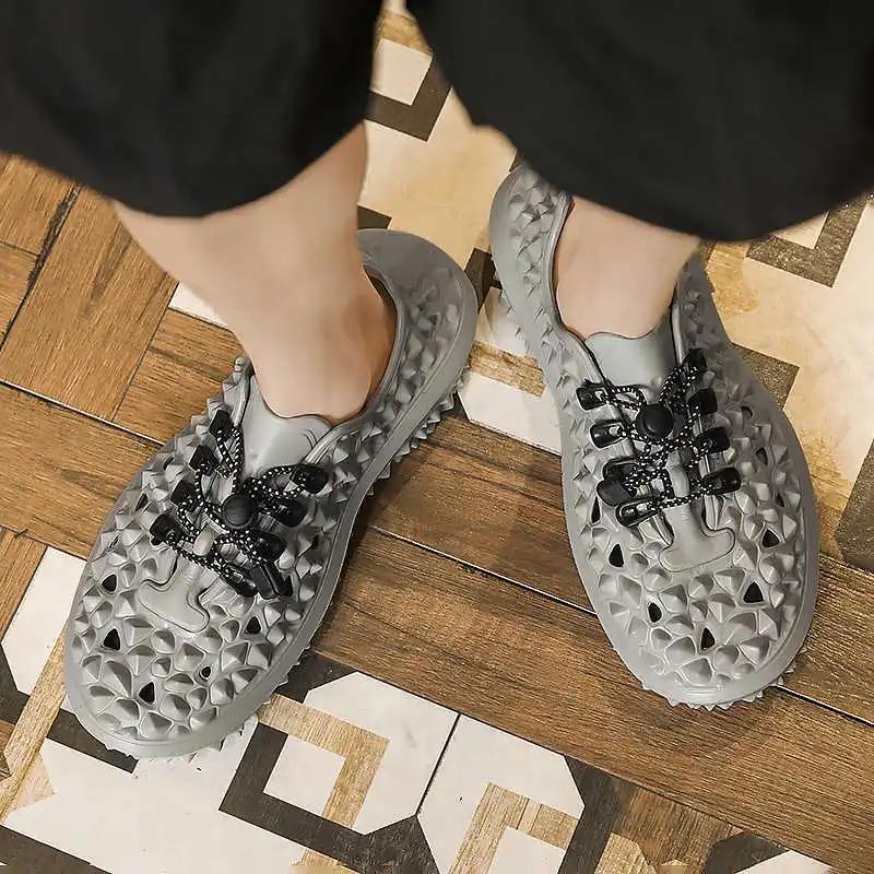 Fashion Hiphop Camp Beach Sandal For Men Beach Slipper Male Aquatic Shoes Man Sneakers Sports Holiday Snekers Due To Boti Portable