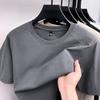 Breathable Short Sleevet Business Crew Neck Middle-Aged & Young Men's Summer Loose Fit