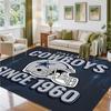 Dallas Cowboys Design Crystal Velvet Rug Soft Decorative Mat for Bedroom Entrance