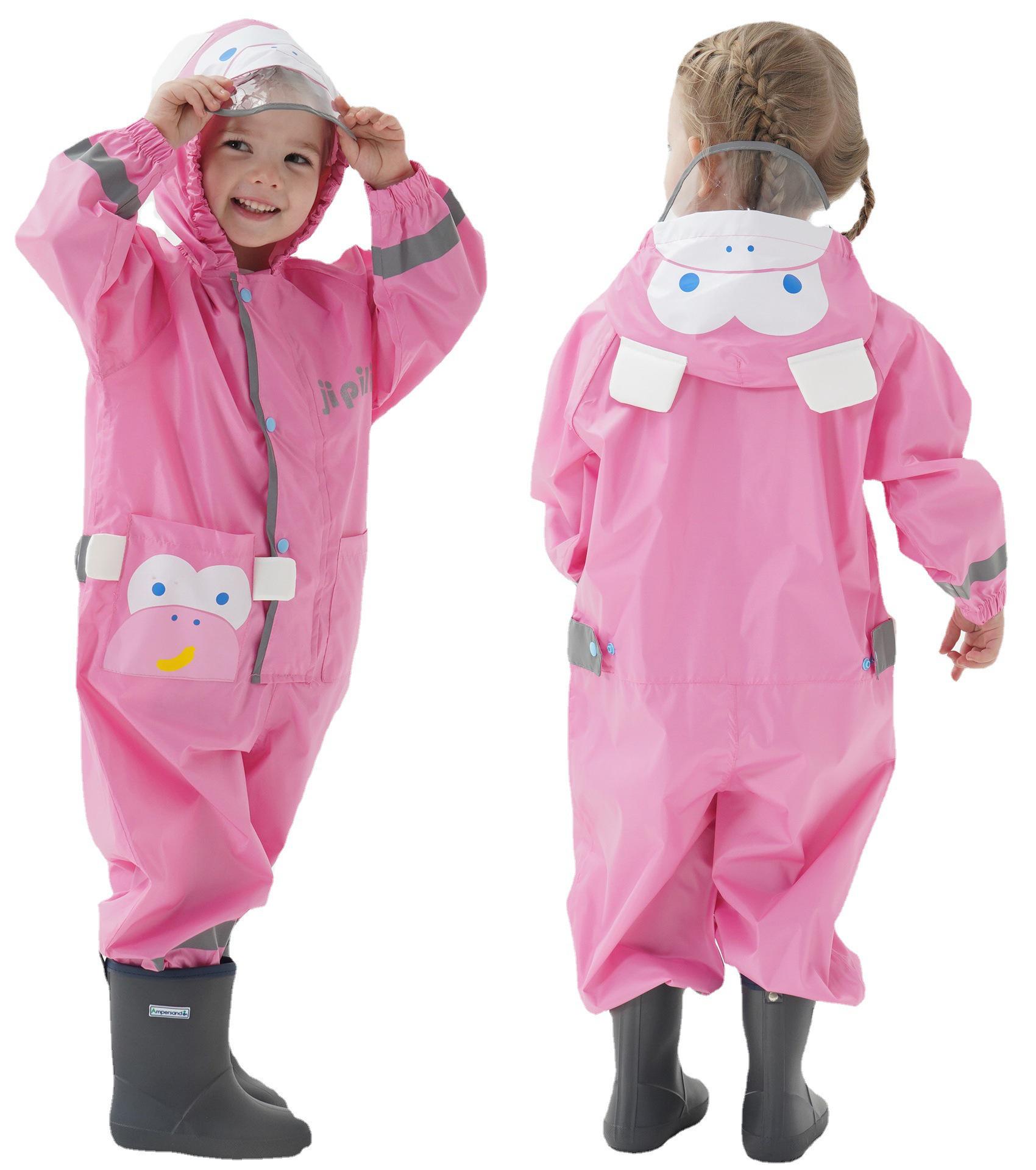 Children s 3D Cartoon Rain Poncho with Reflective Strips - Boys, Girls, Toddlers, Kindergarteners Small