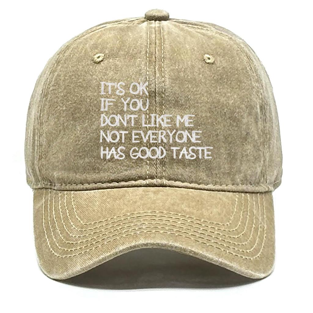 IT'S OK" Print Adjustable Baseball Hat, Woman's Cap Simple All-season Vintage Leisure Snapback Sun Hat