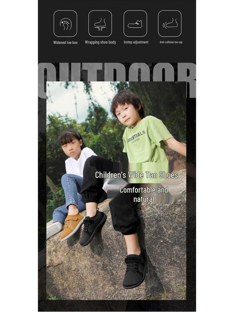 Outdoor Kids' Wide Toe Shoes: Casual, Sports, Hiking, Walking, Running, Jump Rope - Wide Fit