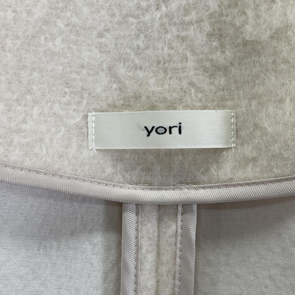 Yori YR2125-098AW-6 Pink Mohair Blend Shaggy Coat Jacket F Off whiteUsed
