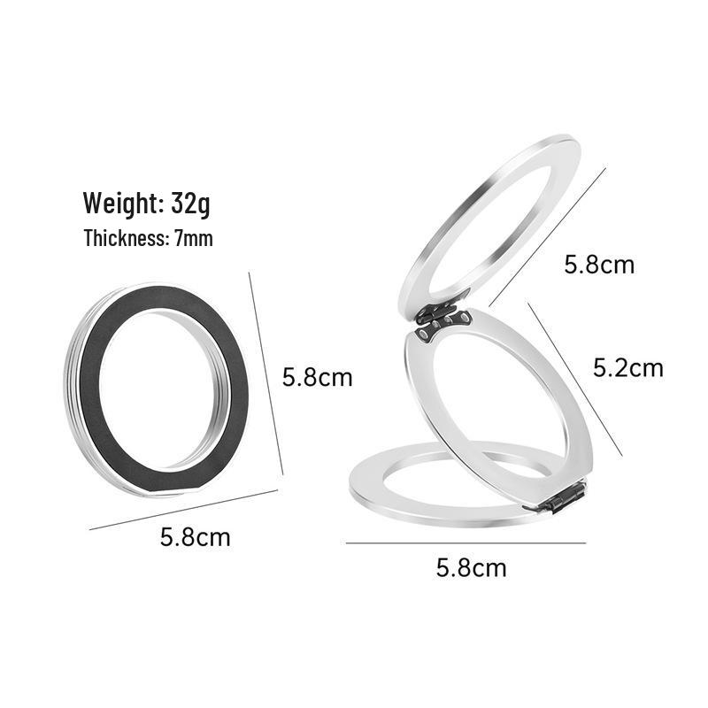 

Dual-Sided Magnetic Phone Holder for Desktop Recording: Multi-Functional, Alloy Folding, Finger Ring Buckle.