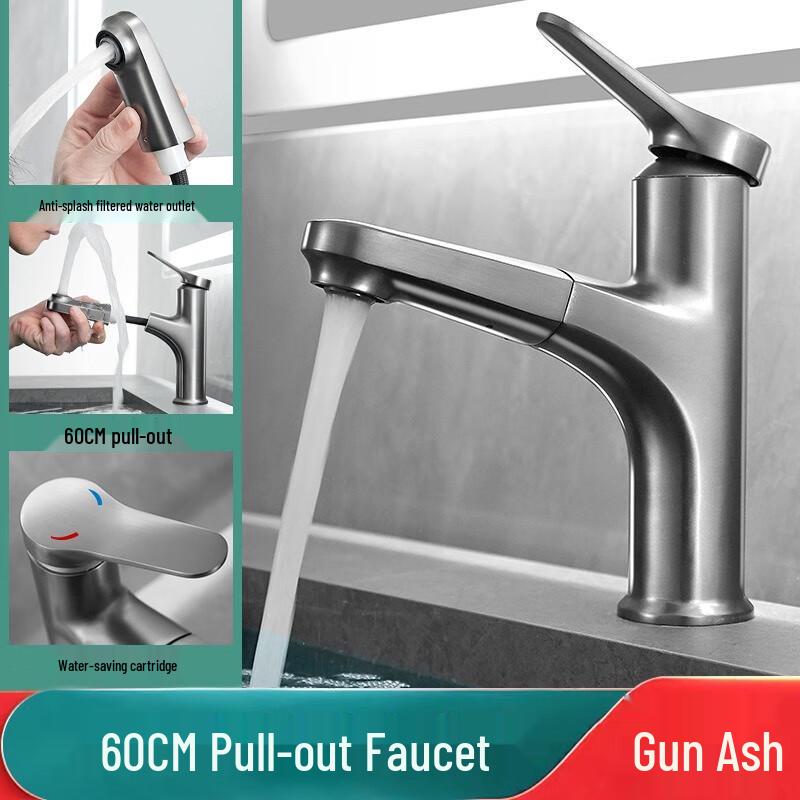 TLXT Bathroom Pull-Out Basin Faucet