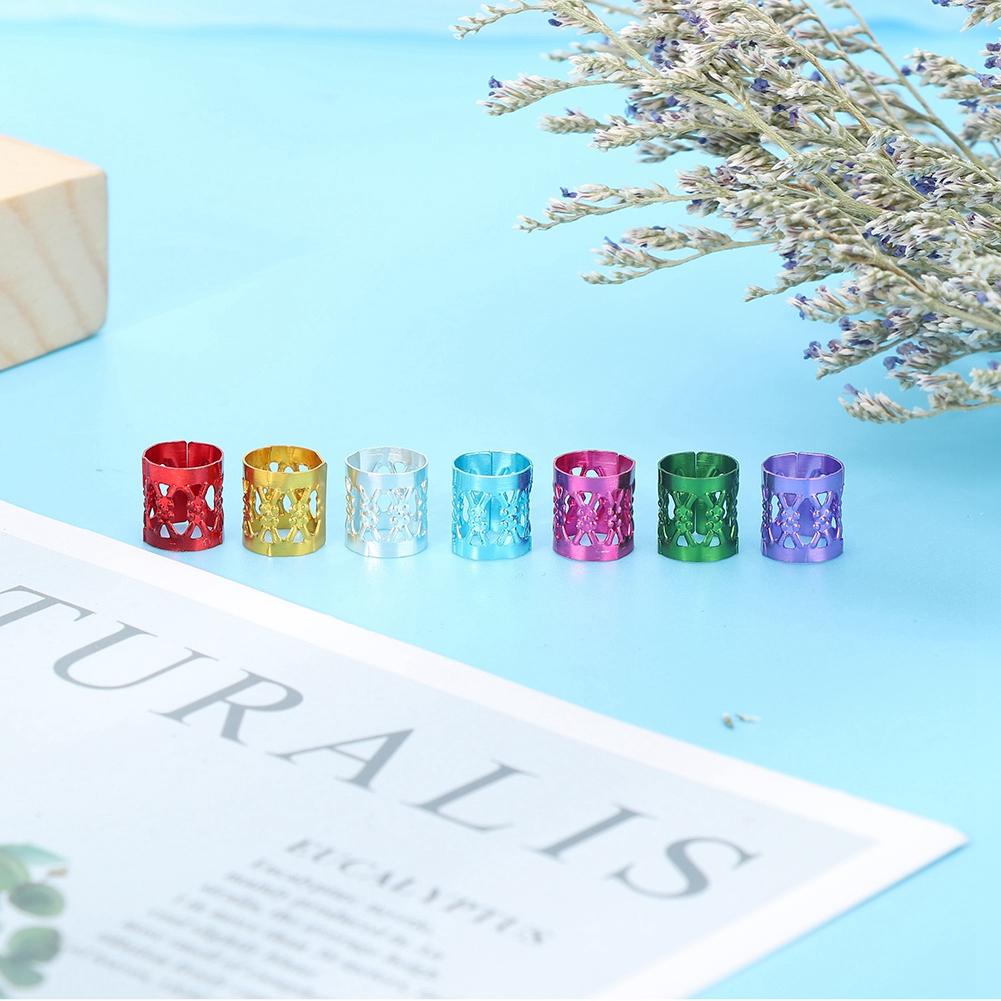 100Pcs Adjustable Dreadlocks Hair Braid Beads Cuffs Hair Decoration Wig Accessories Colorful