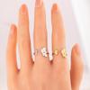 18k Gold-Plated Ginkgo Leaf Stainless Steel Open Ring