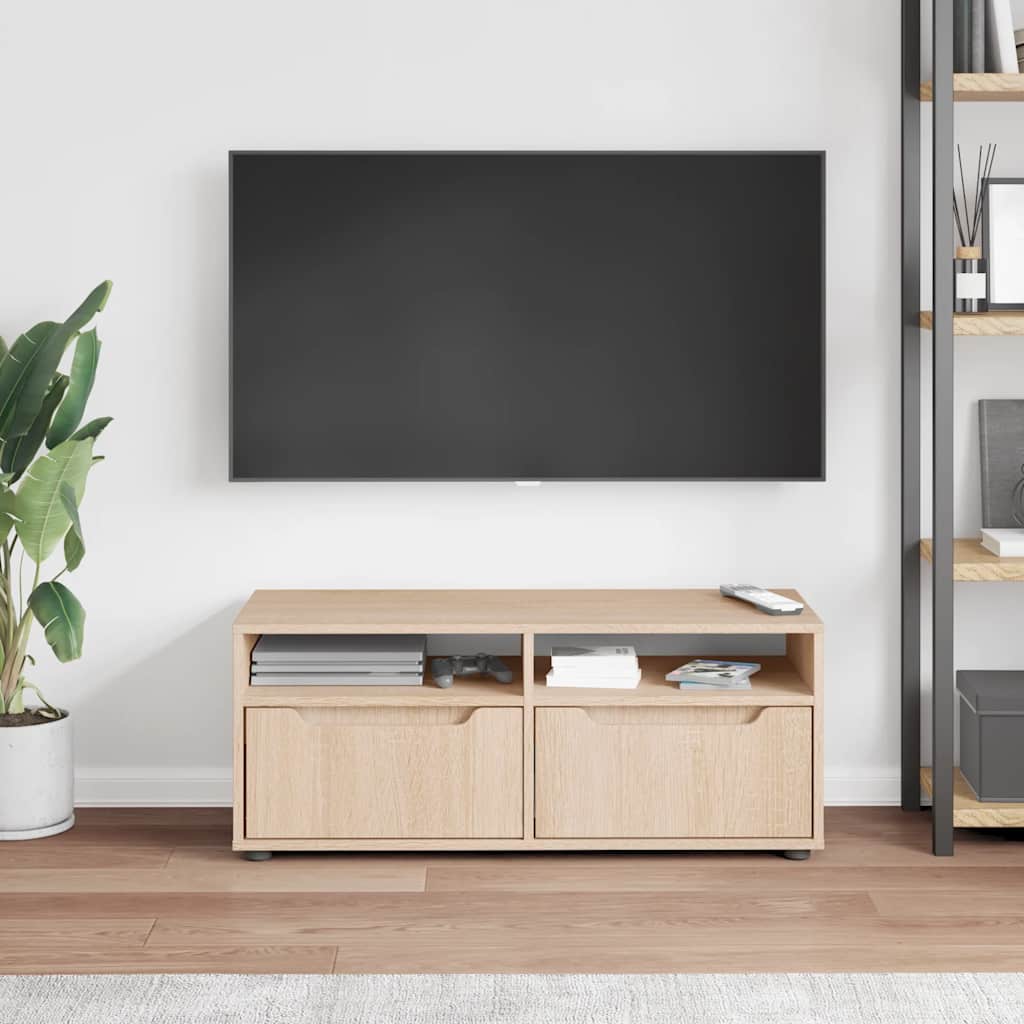 Szafka Rtv "Visnes" Dąb Sonoma 100X40X38 Cm Drewno Klejone