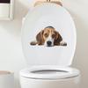 Playful Daydreaming Puppy Toilet and Wall Sticker Set Waterproof Self-Adhesive Removable Decal for Bathroom WC Decoration
