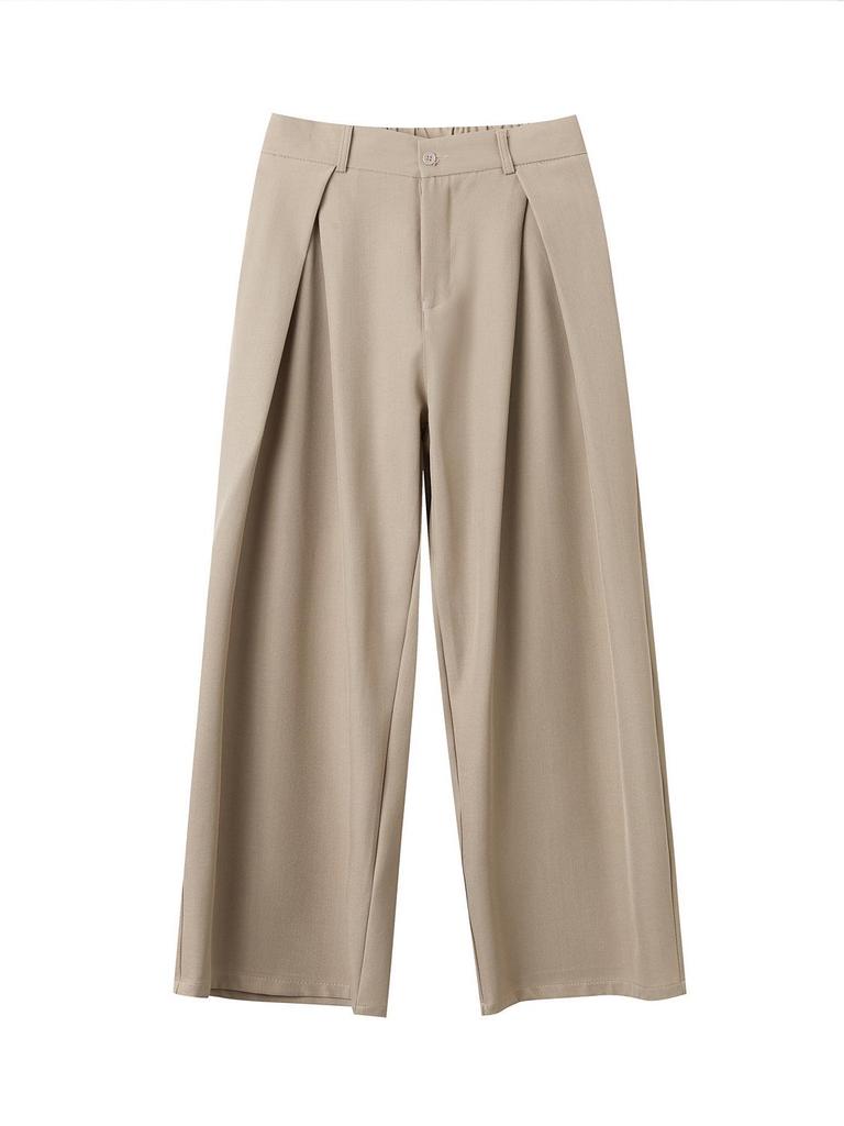 Men's High-end Wide-leg High-waisted Drape Pants for Early Spring 2026 - Casual Straight-leg Style