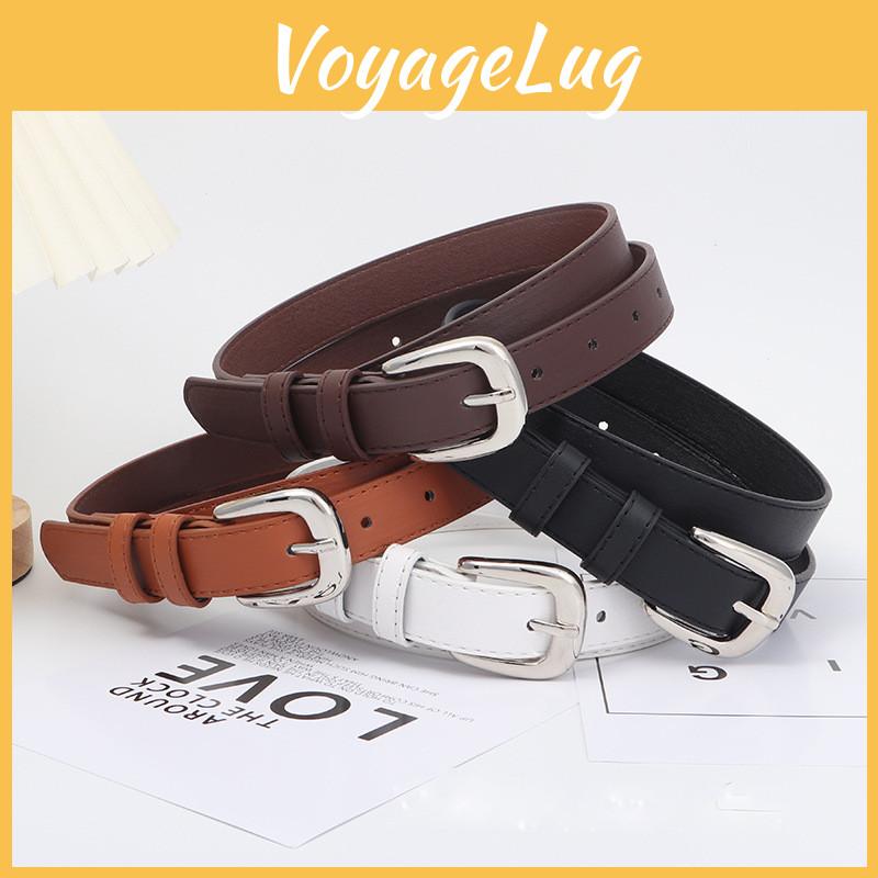 Needle Silver Womens Buckle Slim Belt Premium Minimalist Accessory Versatile