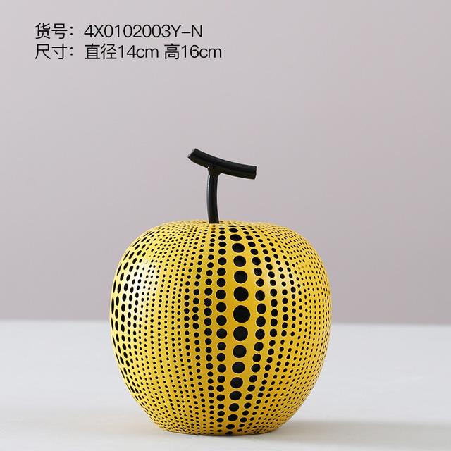 Japanese Yayoi Kusama Wave Point Apple Pear Pumpk Resin Craftwork Desktop Decoration Simulation Fruits Figurines ornament