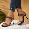 Shiny Crystal High Heels Sandals for Women Plus Size Light Comfort Mixed Colors Slippers 2026 Summer Casual Thin Heeled