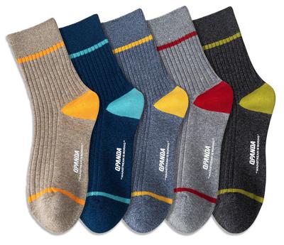 Socks Odor 5 Pair Set Sports Socks AB Thread Double Needle Stitch Casual Business Socks [QPANDA] Men's [Sweat Absorbent, Resistant, Cotton] 24-28cm