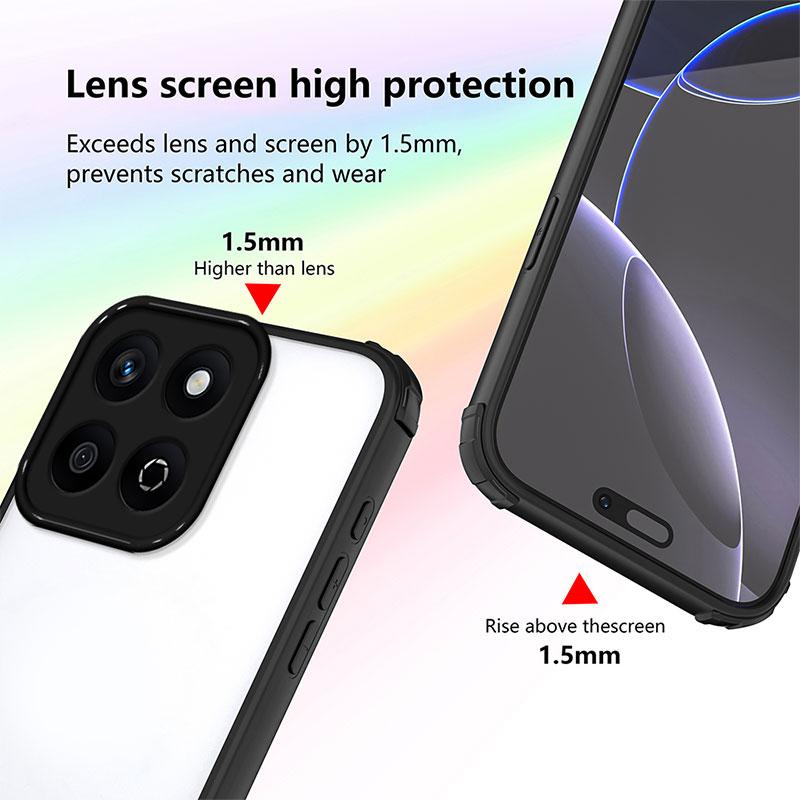 Shockproof Case For Honor X7C Hard Back Cover For Honor 200 Smart TPU + PC Bumper Protective Capa Clear Cases Honorx7c Coque