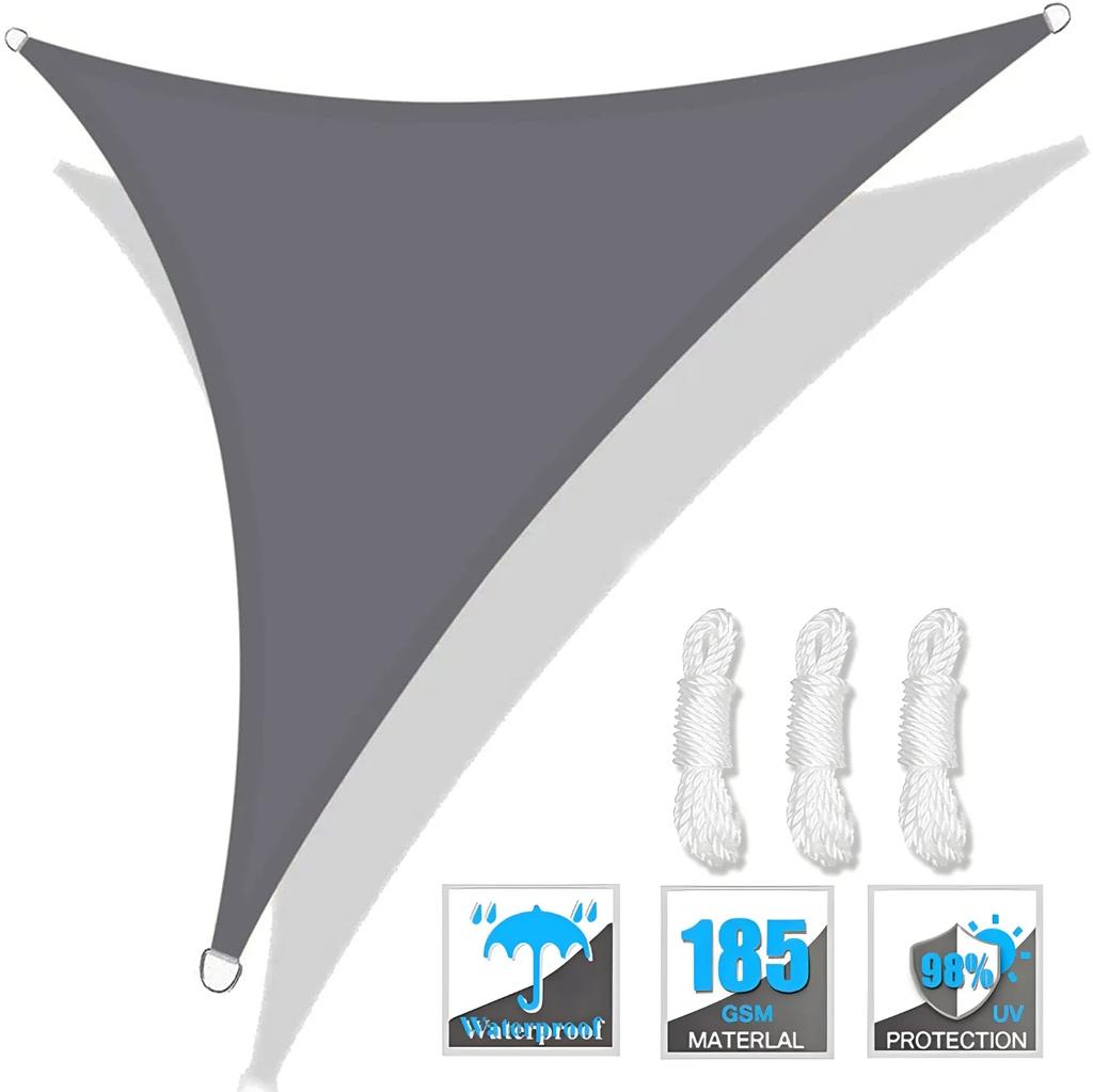 Triangle Sun Shade Sail Canopy UV Block Sunshade Sails Sunscreen for Outdoor Patio Garden Backyard Awning Sunsail with Free Rope