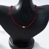 Elegant Red Crystal Freshwater Pearl Choker Necklace Women Minimalist Office Chic Layering Jewelry 5-6mm 41-50cm