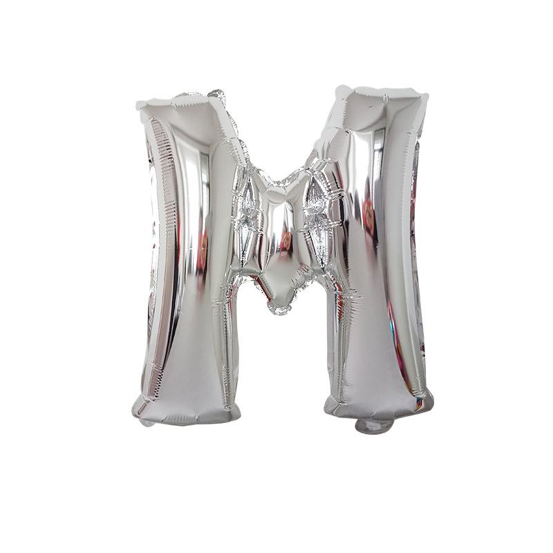 50pcs Letter Balloon Aluminum Foil 50 Cm Bright Gold Silver Aluminum Film Letter Balloon
