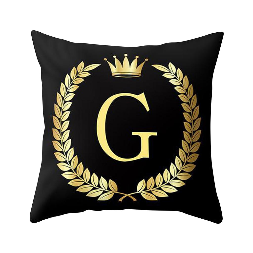 Cover Black And Gold Letter Case Sofa Cushion Cover Home Decor