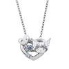 White Clover Kuromi 20th Anniversary Ladies Necklace Dancing Stone Sanrio Characters Silver 925 Surgical Stainless Steel 316L Cubic Zirconia Heart