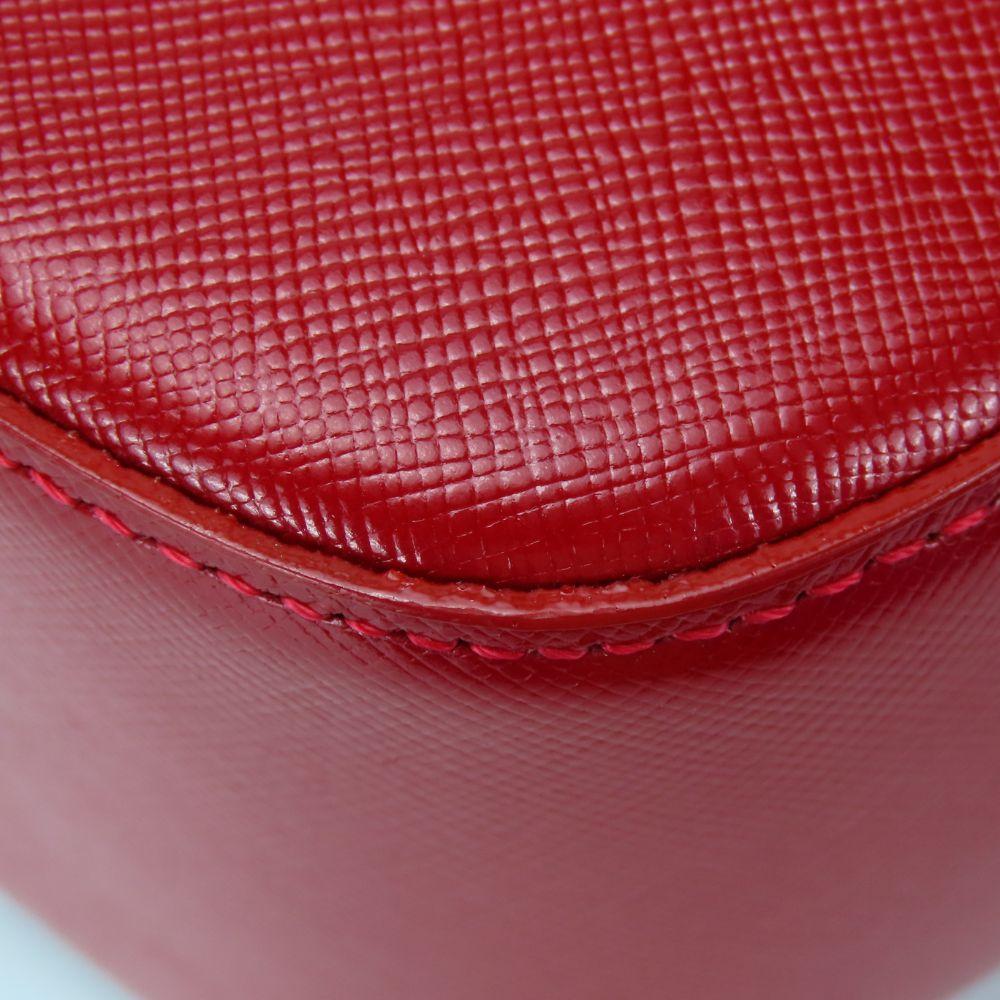 Used BURBERRY Handbag canvas/leather Red beige Nova Check