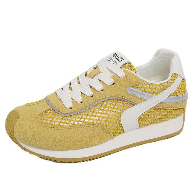 Mesh breathable German training shoes women's 2025 summer new fashion soft baseplate shoes versatile non-slip lace-up sports Forrest Gump shoes