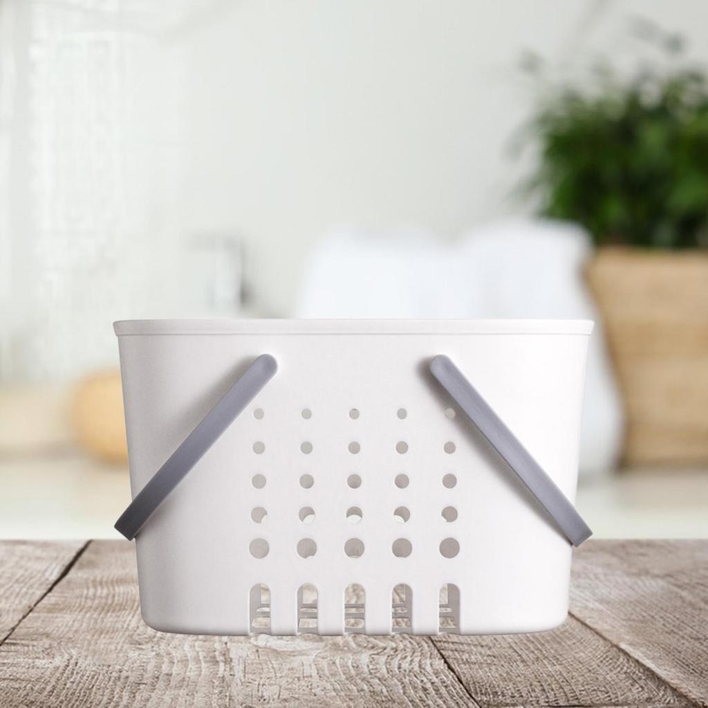 Portable Shower Caddy Hollow Basket Toiletry Organizer Sturdy for Under Sink Grey