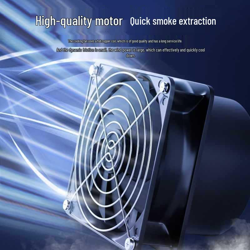 Compact Dual-Use Soldering Fume Extractor Fan with Stand for Welding and Smoking