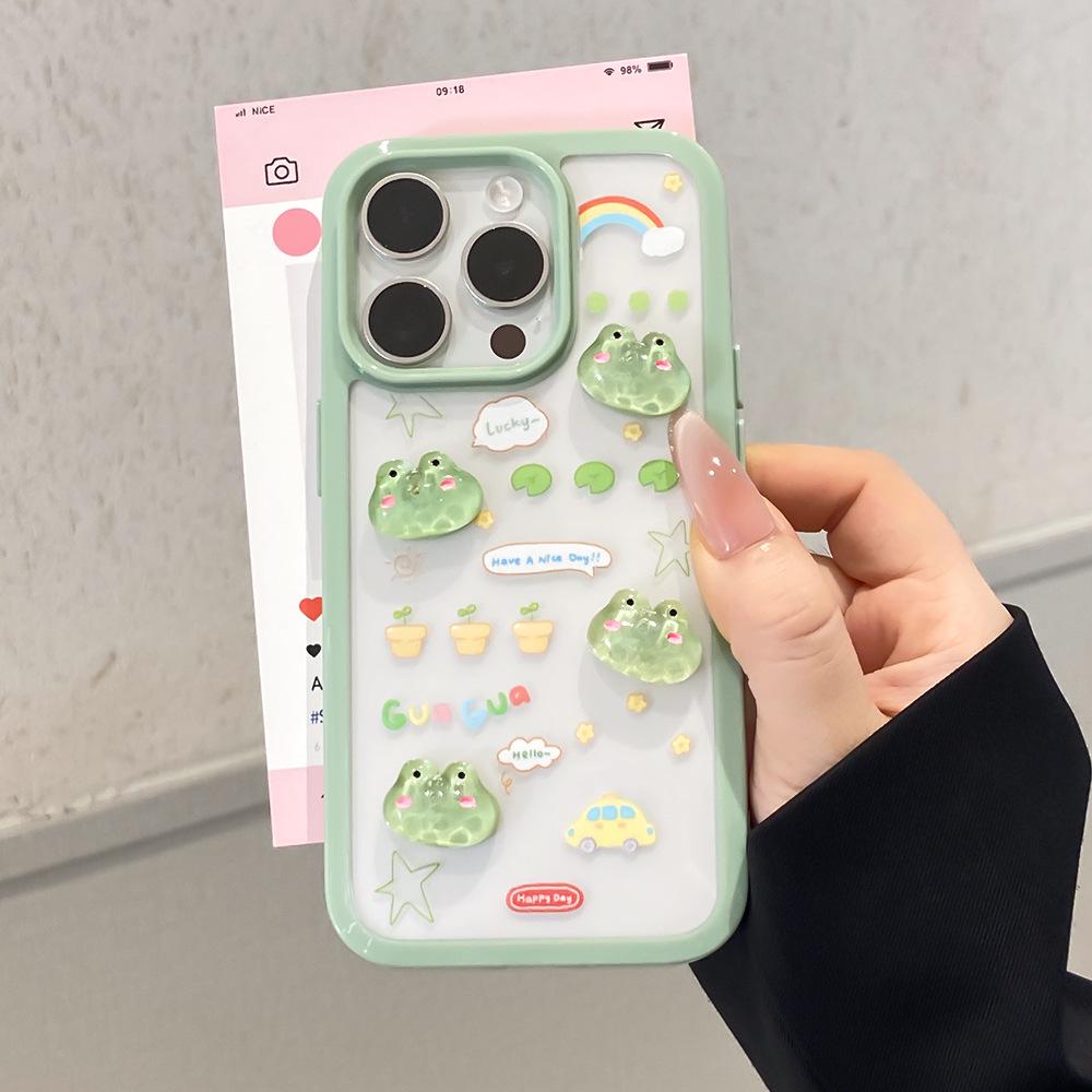 

Frog Doll Transparent Case & Lanyard for iPhone 15, 16Pro, 17 iPhone 13 Pro