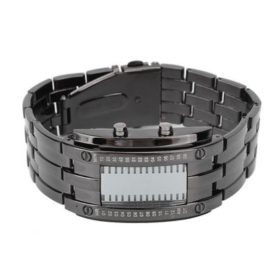 LED-klocka Unik binär tidsvisning Konvex bågstruktur Vattentät LED-armbandsur