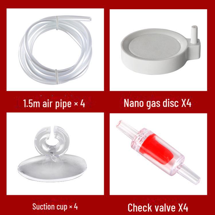 "Fish Tank Oxygen Valve Set: Check Valve, Three-Way Joint, Bubble Stone, Nano Gas Plate, Transparent Suction Cup"