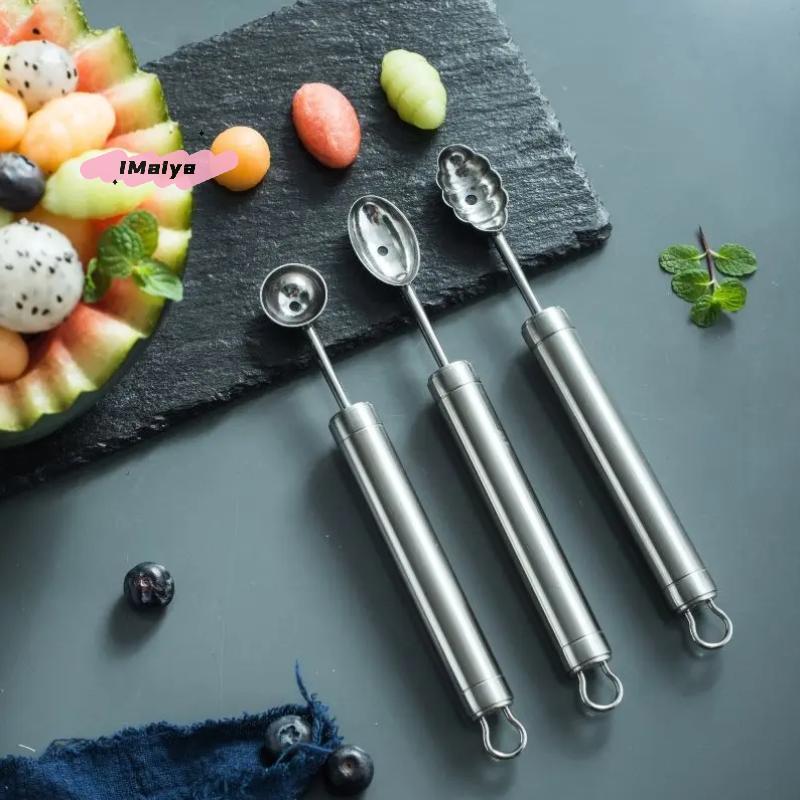 1Pc Stainless Steel Fruit Carving Spoon Wavy Baller Shaping DIY Scooping Kitchen Gadget Easy to Clean