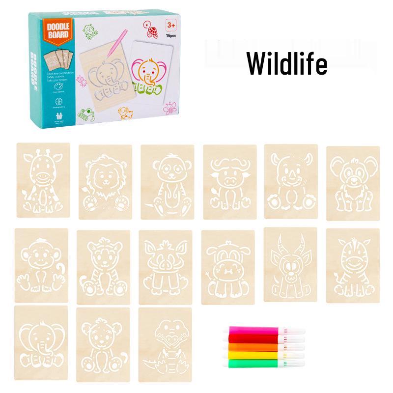 Wooden Painting & Drawing Set for Kids: Kindergarten & Primary School Beginner Art Kit